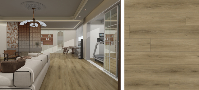 EIR oak wood flooring in natural tone with realistic embossed-in-register wood grain texture