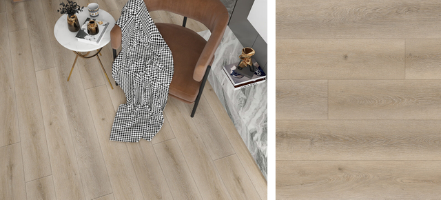 EIR oak wood flooring in natural tone with realistic embossed-in-register wood grain texture