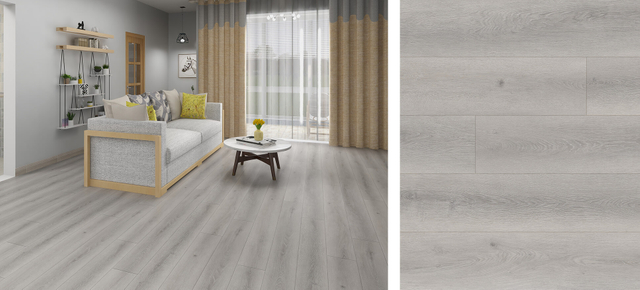 EIR oak wood flooring in grey tone with realistic embossed-in-register wood grain texture