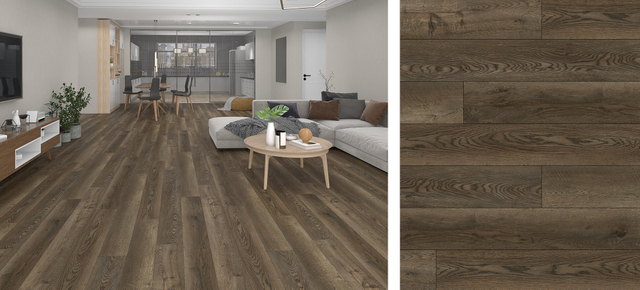  dark brown tone with realistic embossed-in-register wood grain texture