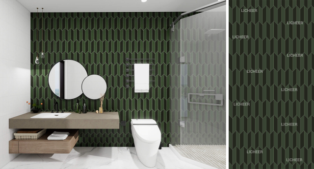 Green-Quadrilateral-Feather-Tile
