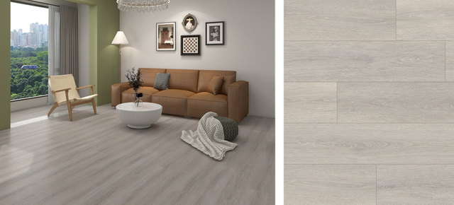 EIR oak wood flooring in grey tone with realistic embossed-in-register wood grain texture