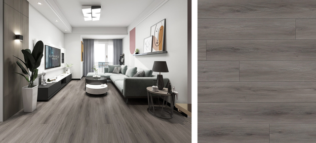 EIR oak wood flooring in grey tone with realistic embossed-in-register wood grain texture