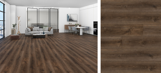  dark brown tone with realistic embossed-in-register wood grain texture