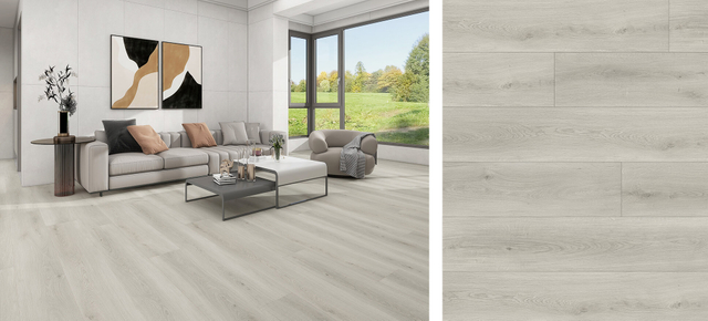 EIR oak wood flooring in grey tone with realistic embossed-in-register wood grain texture