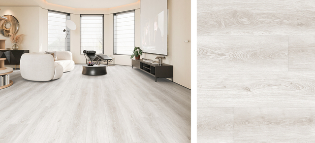 EIR oak wood flooring in grey tone with realistic embossed-in-register wood grain texture