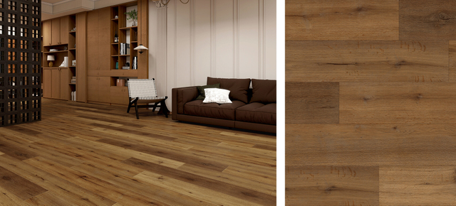  dark brown tone with realistic embossed-in-register wood grain texture
