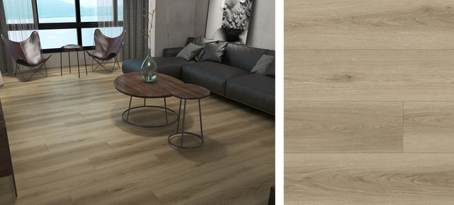 EIR oak wood flooring in natural tone with realistic embossed-in-register wood grain texture