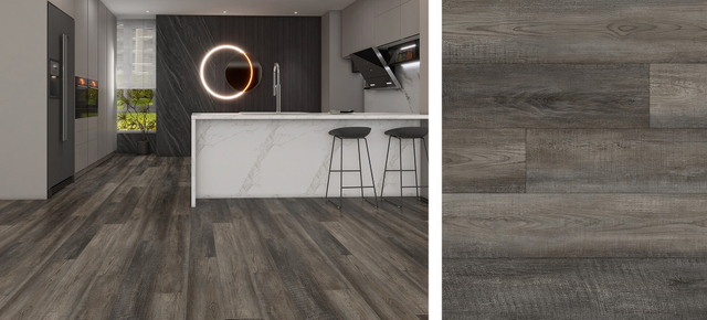 EIR oak wood flooring in grey tone with realistic embossed-in-register wood grain texture