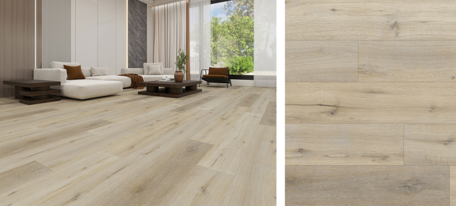 EIR oak wood flooring in natural tone with realistic embossed-in-register wood grain texture