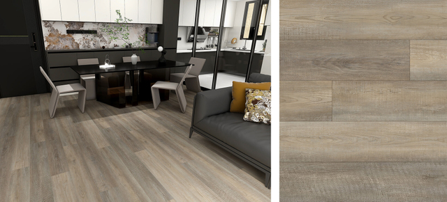 EIR oak wood flooring in grey tone with realistic embossed-in-register wood grain texture