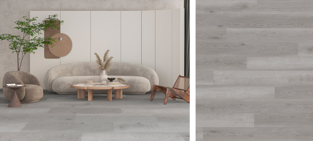 EIR oak wood flooring in grey tone with realistic embossed-in-register wood grain texture