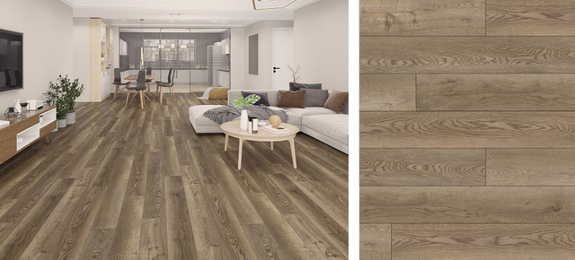 EIR oak wood flooring in grey tone with realistic embossed-in-register wood grain texture