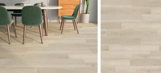 EIR oak wood flooring in natural tone with realistic embossed-in-register wood grain texture