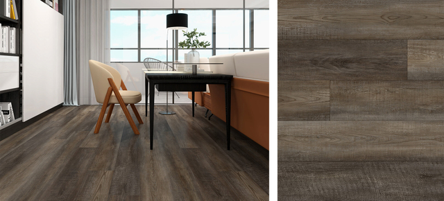 EIR oak wood flooring in grey tone with realistic embossed-in-register wood grain texture